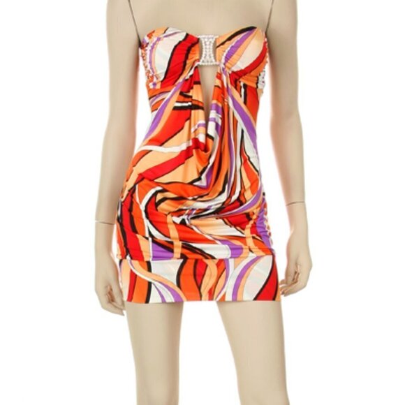 Sexy Abstract Print Clubwear Dress/Tunic Top - Picture 1 of 9